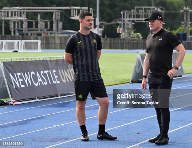 Head Coach Eddie Howe of Newcastle United during the Newcastle United Pre Season Training session at PACE Academy on July 21, 2023 in Atlanta,...