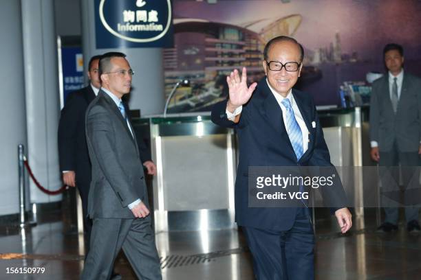 Hong Kong business magnate Li Ka-shing attends the wedding ceremony of Guo Jingjing and Kenneth Fok Kai-kong at Hong Kong Convention and Exhibition...