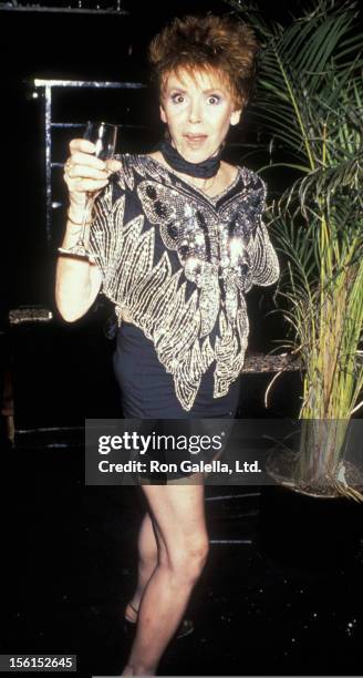 Judy Carne attends the birthday party for Grace Jones on August 28, 1990 at Stringfellow's in New York City.