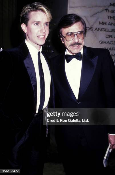 Gary Owens and son attend Singers Salute to Songwriters Gala on April 7, 1986 at the Dorothy Chandler Pavilion in Los Angeles, California.