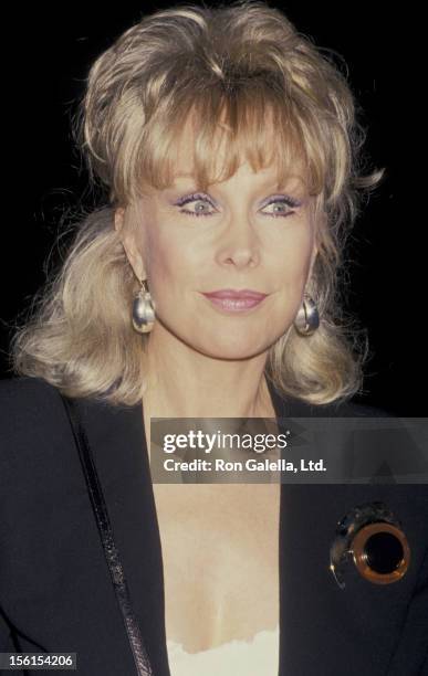 Actress Barbara Eden attends the book party for Fannie Flagg 'Fried Green Tomatoes at the Whislteshop Cafe' on November 10, 1987 at Hunter's Books in...