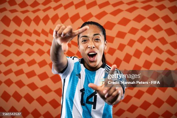Miriam Mayorga of Argentina poses during the official FIFA Women's World Cup Australia & New Zealand 2023 portrait session on July 21, 2023 in...