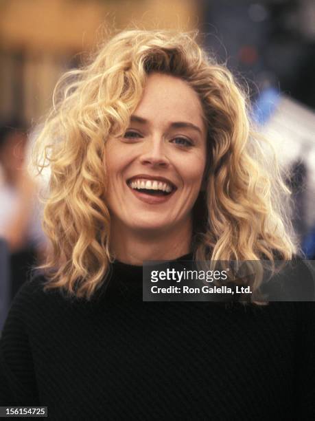 Actress Sharon Stone films 'Gloria' on October 8, 1997 at 158th and Broadway in New York City.