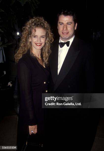 Actress Kelly Preston and actor John Travolta attend the 1992 Carousel of Hope Ball to Benefit the Barbara Davis Center for Childhood Diabetes on...