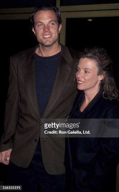 Actor Adam Baldwin and wife Ami Julius attend the screening of 'Speechless' on December 12, 1994 at Mann National Theater in Westwood, California.