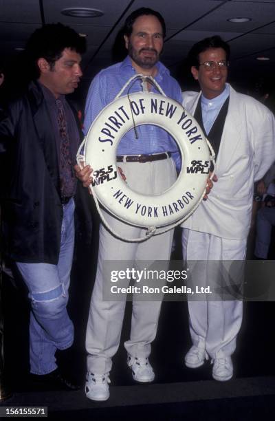Actors Robert Hegyes, Gabe Kaplan and Ron Palillo attend 'Welcome Back Cotter' Reunion Party on July 11, 1995 aboard The Spirit Of New York in New...