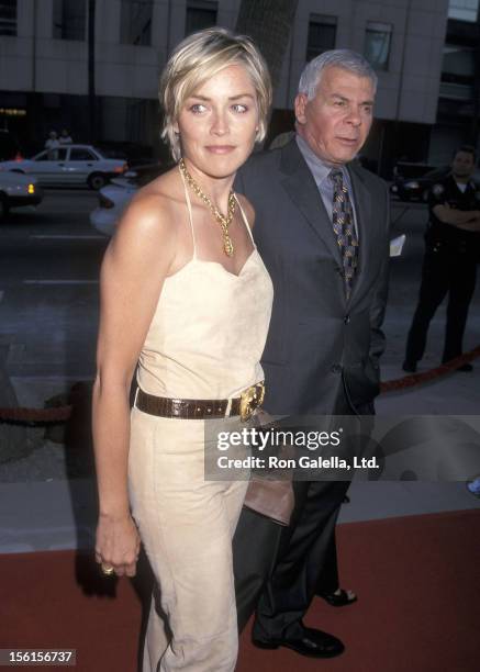 Actress Sharon Stone and talent agent Ed Limato attend the 'A.I. Artificial Intelligence' Beverly Hills Premiere on June 28, 2001 at the Academy...