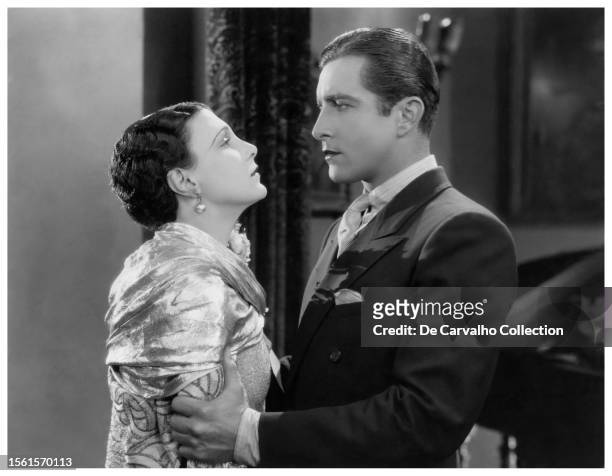 Publicity portrait of actors Leatrice Joy and John Boles in the film 'Man-Made Woman' United States.