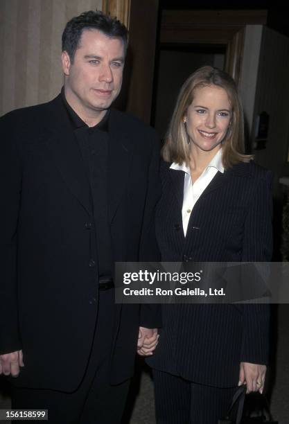 Actor John Travolta and actress Kelly Preston attend the Fourth Annual Broadcast Film Critics Association Awards on January 25, 1999 at the Hotel...