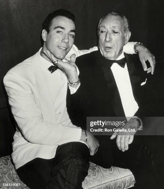 Actor Anthony Quinn and son Lorenzo Quinn attend the Fourth Annual Rita Hayworth Gala to Benefit the Alzheimer's Association on May 16, 1988 at the...