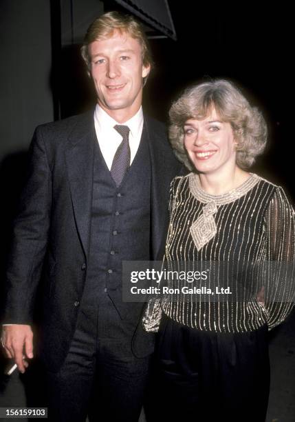 Actor Ted Shackelford and wife Janis Leverenz attend Julie Harris' Stage Performance on November 7, 1983 in Los Angeles, California.