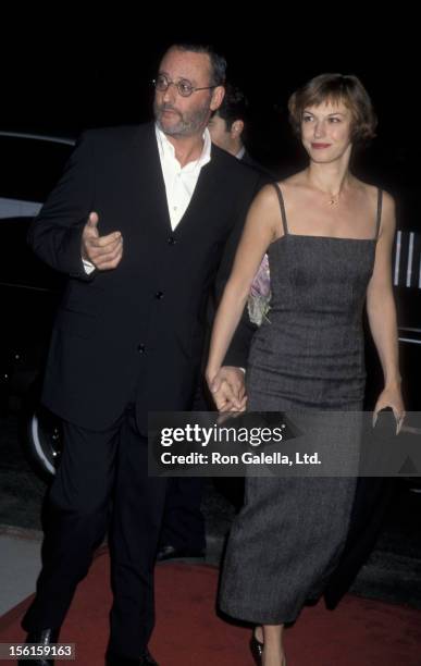 Actor Jean Reno and wife Nathalie Dyszkiewicz attend the premiere of 'Godzilla' on September 23, 1998 at the Academy Theater in Beverly Hills,...