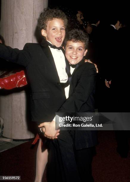 Actor Fred Savage and brother Actor Ben Savage attends the 15th Annual People's Choice Awards on March 12, 1989 at Walt Disney Studios in Burbank,...
