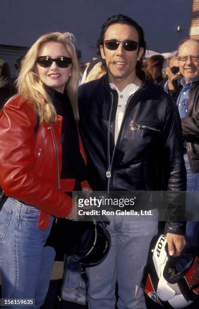 Actor Francesco Quinn and date attend Love Ride 11 Benefit for Muscular Dystrophy Association on November 13, 1994 at Glendale Harley-Davidson in...