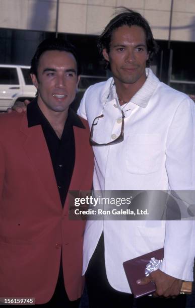 Actor Francesco Quinn and Daniel Quinn attend the premiere of 'Rough Riders' on July 17, 1997 at the Academy Theater in Beverly Hills, California.