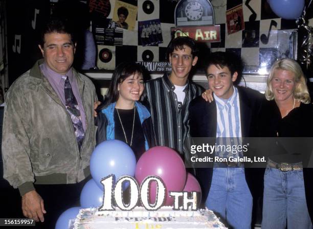 Actors Dan Lauria, Danica McKellar, Josh Saviano, Fred Savage, and Alley Mills attend The 100th Episode Celebration of 'The Wonder Years' on November...