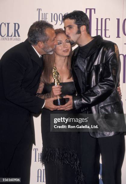 Singer Gloria Estefan, husband Emilio Estefan and son Nayib Estefan attending Fourth Annual American Latino Media Arts Awards on April 11, 1999 at...