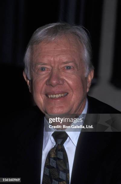 Jimmy Carter attends book party for 'The Little Baby Snoogle Fleejer' on December 13, 1995 at Barnes and Noble in New York City.