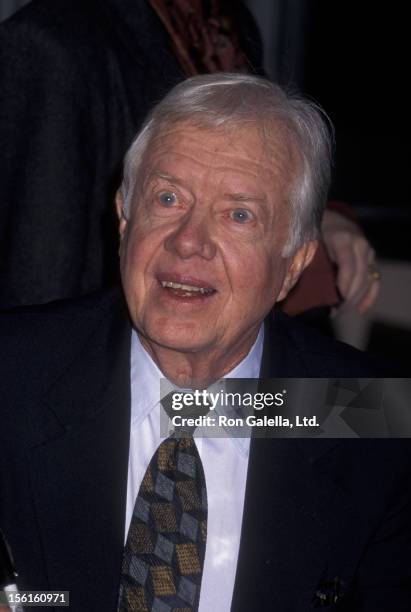 Jimmy Carter attends book party for 'The Little Baby Snoogle Fleejer' on December 13, 1995 at Barnes and Noble in New York City.