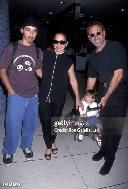 Singer Gloria Estefan, husband Emilio Estefan, son Nayib Estefan and daughter Emily Estefan being photographed on April 30, 1996 at Los Angeles...