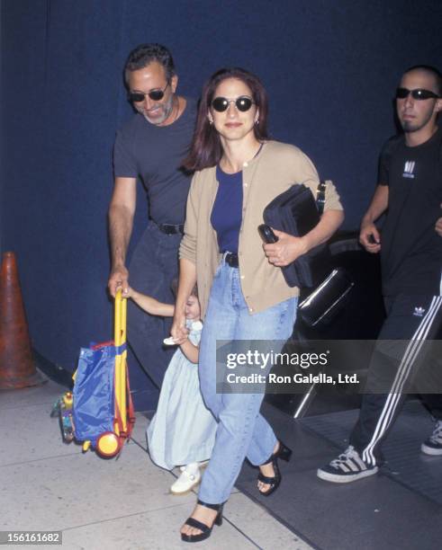 Singer Gloria Estefan, husband Emilio Estefan, son Nayib Estefan and daughter Emily Estefan being photographed on June 18, 1997 at Los Angeles...