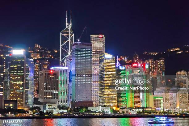 High-rise buildings are seen near Victoria Harbour in Hong Kong, China, July 24, 2023.