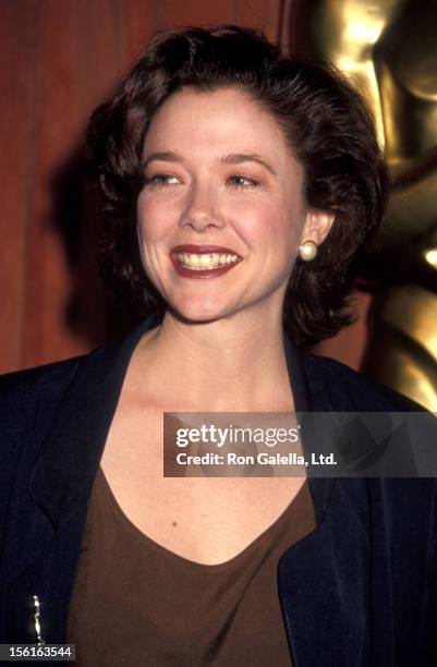 Actress Annette Bening attends the 63rd Annual Academy Awards Nominees Luncheon on March 19, 1991 at Beverly Hilton Hotel in Beverly Hills,...