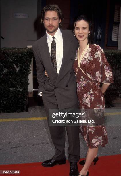 Actor Brad Pitt and actress Juliette Lewis attend the Seventh Annual IFP/West Independent Spirit Awards on March 28, 1992 at Raleigh Studios in...