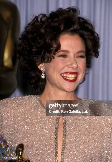 Actress Annette Bening attends the 63rd Annual Academy Awards on March 25, 1991 at Shrine Auditorium in Los Angeles, California.