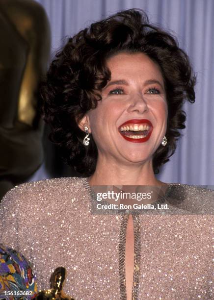 Actress Annette Bening attends the 63rd Annual Academy Awards on March 25, 1991 at Shrine Auditorium in Los Angeles, California.