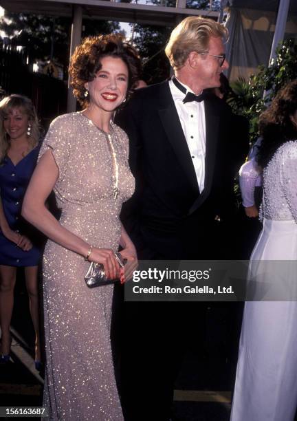 Actress Annette Bening and actor Ed Begley, Jr. Attend the 63rd Annual Academy Awards on March 25, 1991 at Shrine Auditorium in Los Angeles,...