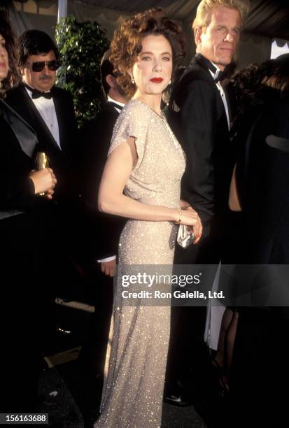 Actress Annette Bening and actor Ed Begley, Jr. Attend the 63rd Annual Academy Awards on March 25, 1991 at Shrine Auditorium in Los Angeles,...