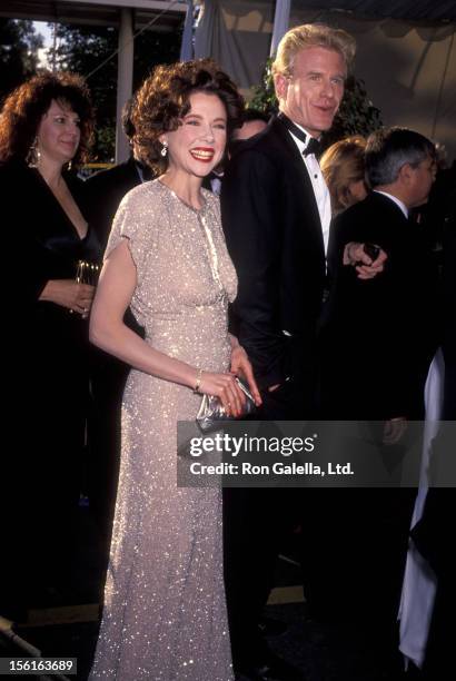 Actress Annette Bening and actor Ed Begley, Jr. Attend the 63rd Annual Academy Awards on March 25, 1991 at Shrine Auditorium in Los Angeles,...