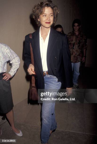 Actress Annette Bening attends the 48th Annual Golden Globe Awards Rehearsals on January 18, 1991 at Beverly Hilton Hotel in Beverly Hills,...