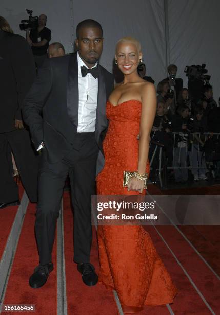 Kanye West and Amber Rose attend 'The Model as Muse: Embodying Fashion' Costume Institute Gala at The Metropolitan Museum of Art on May 4, 2009 in...