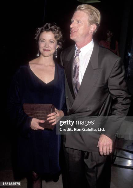 Actress Annette Bening and actor Ed Begley, Jr. Attend the 49th Annual Golden Globe Awards on January 19, 1991 at Beverly Hilton Hotel in Beverly...