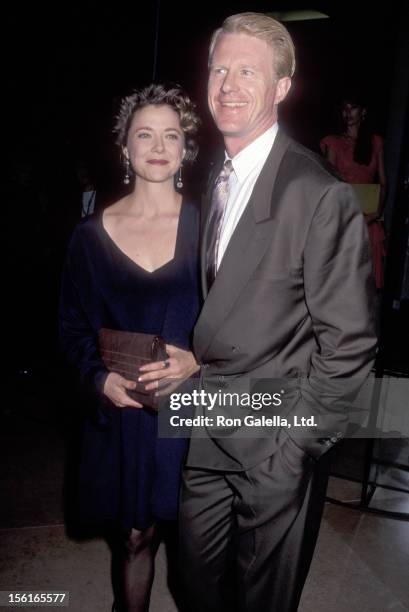 Actress Annette Bening and actor Ed Begley, Jr. Attend the 49th Annual Golden Globe Awards on January 19, 1991 at Beverly Hilton Hotel in Beverly...