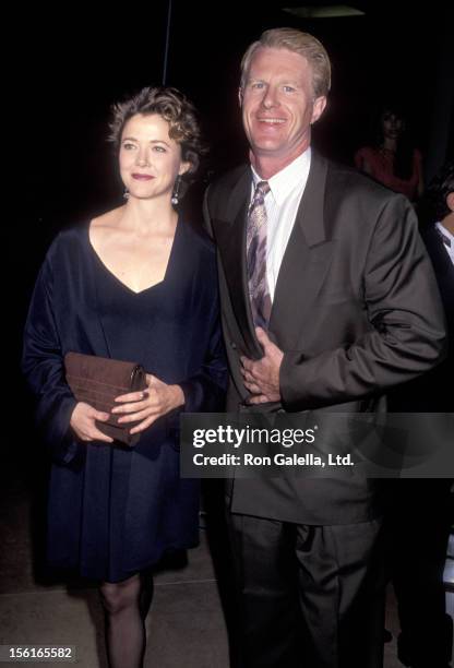 Actress Annette Bening and actor Ed Begley, Jr. Attend the 49th Annual Golden Globe Awards on January 19, 1991 at Beverly Hilton Hotel in Beverly...