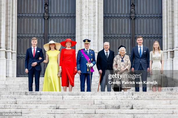 Prince Emmanuel of Belgium, Princess Elisabeth of Belgium, Queen Mathilde of Belgium, King Philippe of Belgium, King Albert of Belgium, Queen Paola...