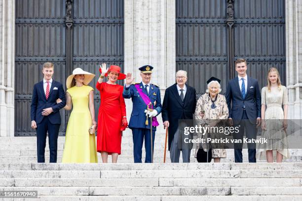 Prince Emmanuel of Belgium, Princess Elisabeth of Belgium, Queen Mathilde of Belgium, King Philippe of Belgium, King Albert of Belgium, Queen Paola...