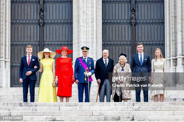 Prince Emmanuel of Belgium, Princess Elisabeth of Belgium, Queen Mathilde of Belgium, King Philippe of Belgium, King Albert of Belgium, Queen Paola...