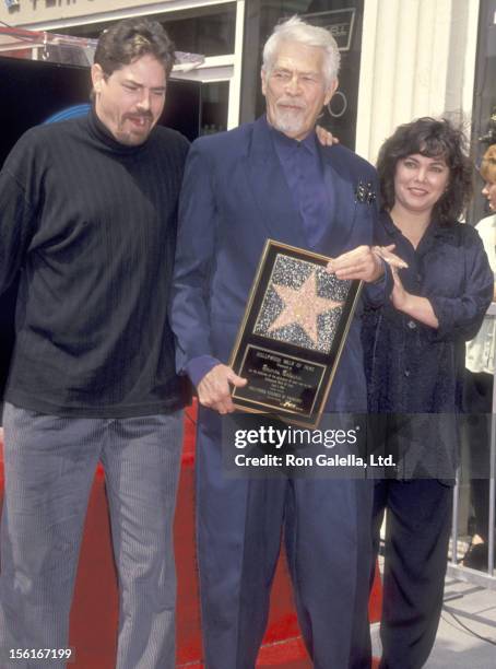 Actor James Coburn, son James Coburn IV and daughter Lisa Coburn attend the Hollywood Walk of Fame Star Ceremony Honoring James Coburn on April 1,...