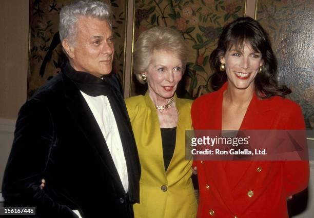 Actor Tony Curtis, actress Janet Leigh and actress Jamie Lee Curtis attend the American Women in Radio & Television - Southern California Chapter's...
