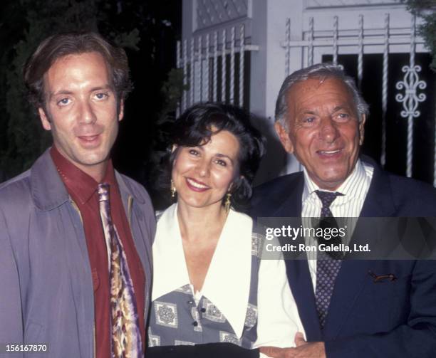 Adam Klugman, Nancy Nye and actor Jack Klugman attend the party for Garry Marshall on September 27, 1995 at the Monkey Bar in Los Angeles, California.