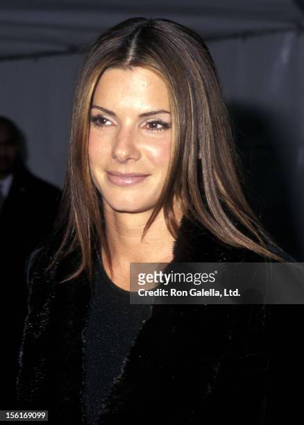 Actress Sandra Bullock attends The Metropolitan Museum's Costume Institute Gala Monographic Exhibition 'Gianni Versace' on December 8, 1997 at The...