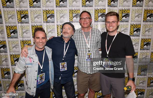 Ben Giroux, Mitch Watson, Lincoln Peirce and Nathan Schram attend the Big Nate Panel during Comic-Con on July 21, 2023 in San Diego, California.