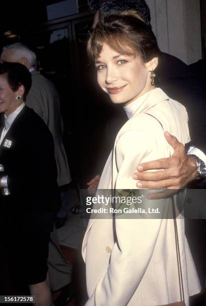 Actress Mary Crosby attends the 'Sliver' Westwood Premiere on May 19, 1993 at Mann National Theatre in Westwood, California.