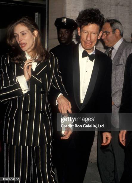 Actress Julia Roberts and singer Lyle Lovett attend the 31st Annual New York Film Festival Opening Night - 'Short Cuts' Screening on October 1, 1993...