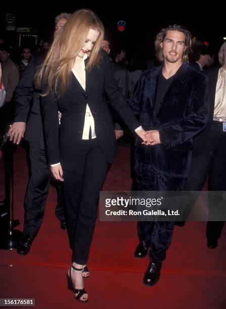 Actress Nicole Kidman and actor Tom Cruise attend the 'Interview with the Vampire: The Vampire Chronicles' Westwood Premiere on November 9, 1994 at...
