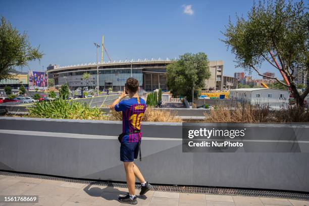 The works of the Camp Nou are advancing according to the established deadlines with the demolition of the third amphitheater stand, in Barcelona,...